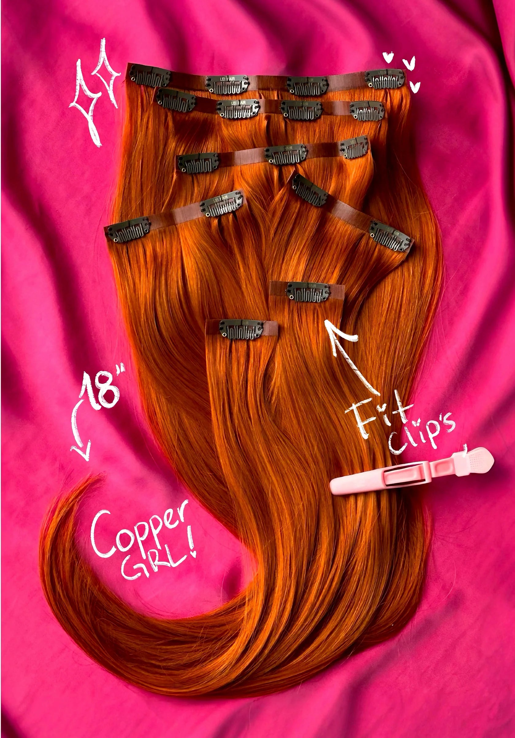Fit clips / Seamless Clip-ins (Amber)